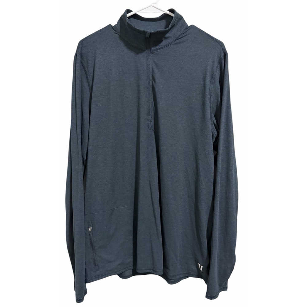 Vuori Ponto Half‎ Zip Mock Neck Ink Heather Men's Size Large